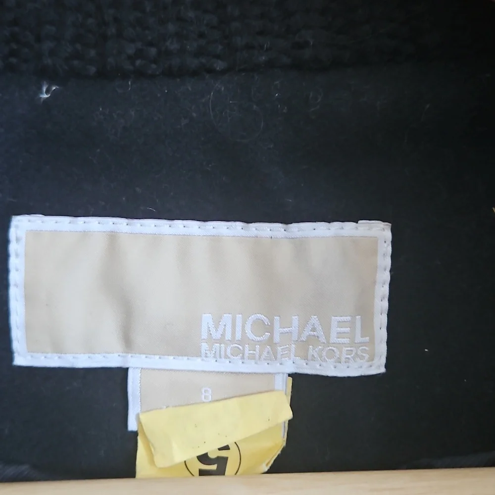 Michael KORS Wool Women's Black Coat Sz8 - Picture 3 of 5